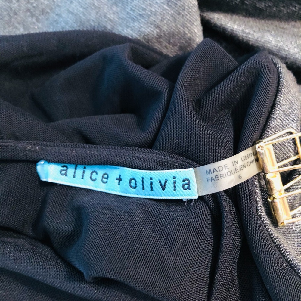 Alice + Olivia shimmery knit back mesh dress 6 - Picture 14 of 15